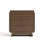 Santorini hazelnut 3 drawer chest with changing topper front view