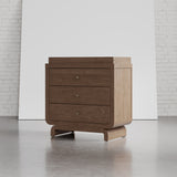 Santorini hazelnut 3 drawer chest with changing topper in a nursery