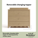 Casablanca driftwood 3 drawer chest with changing topper removable topper callout