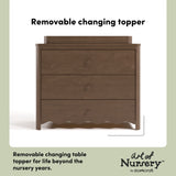 Casablanca hazelnut 3 drawer chest with changing topper removable topper callout