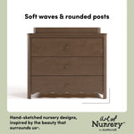 Casablanca hazelnut 3 drawer chest with changing topper style callout