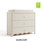 Casablanca frosted oat 3 drawer chest with topper with GGG logo on top right