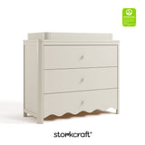 Casablanca frosted oat 3 drawer chest with topper with GGG logo on top right
