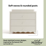 Casablanca frosted oat 3 drawer chest with changing topper style callout