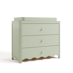 Casablanca sage 3 drawer chest with topper angle view
