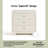 Kyoto frosted oat 3 drawer chest with changing topper style callout