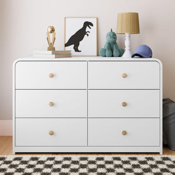 slim fit dress slacks Villa & House Bryant Extra Large 6 Drawer Chest Chiffon White Lacquered  Linen – CLAYTON GRAY HOME