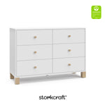 California white with driftwood 6 drawer dresser with GGG certification logo on top right