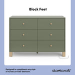 California olive with driftwood 6 drawer dresser style callout