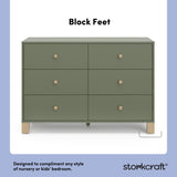California olive with driftwood 6 drawer dresser style callout