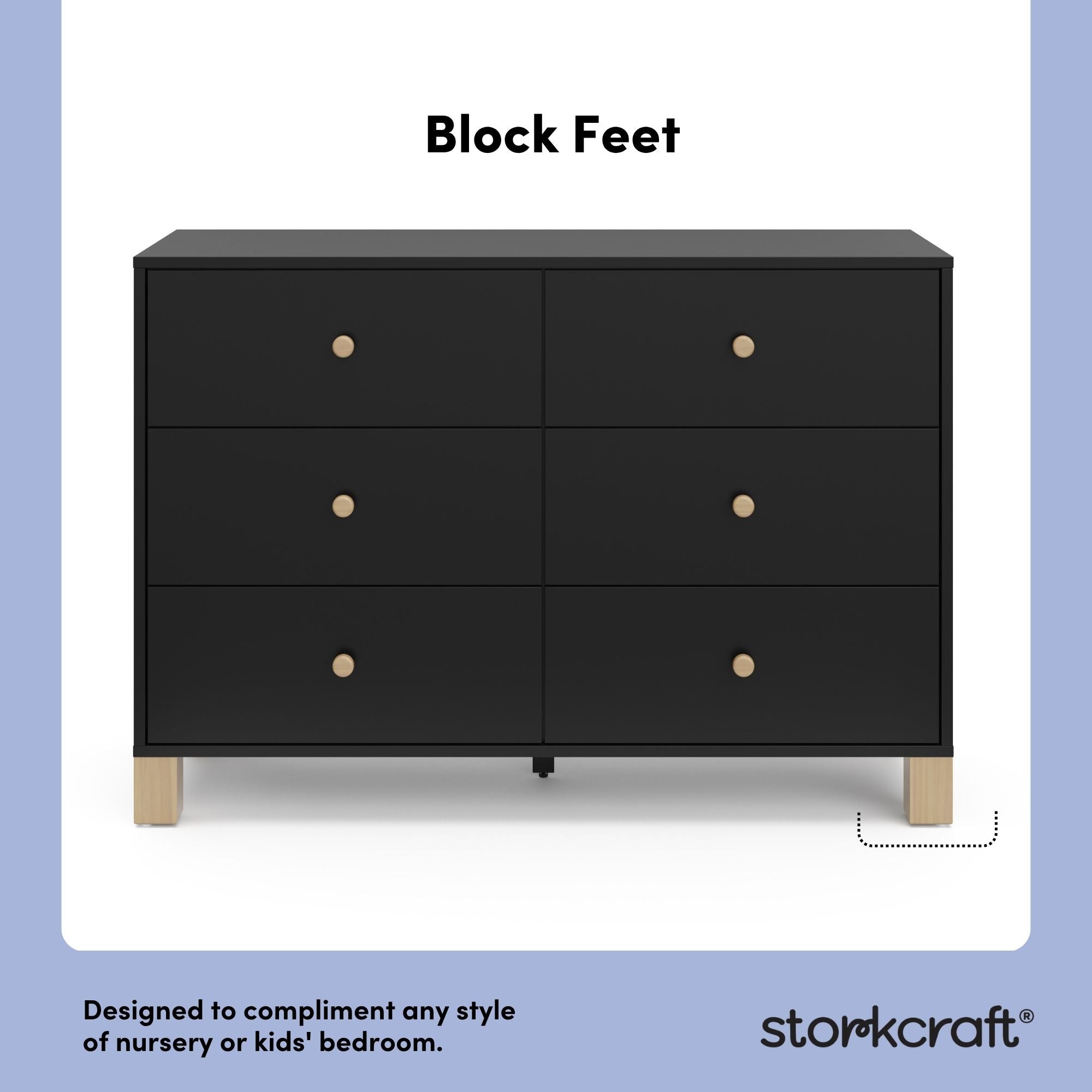 California black with driftwood 6 drawer dresser style callout