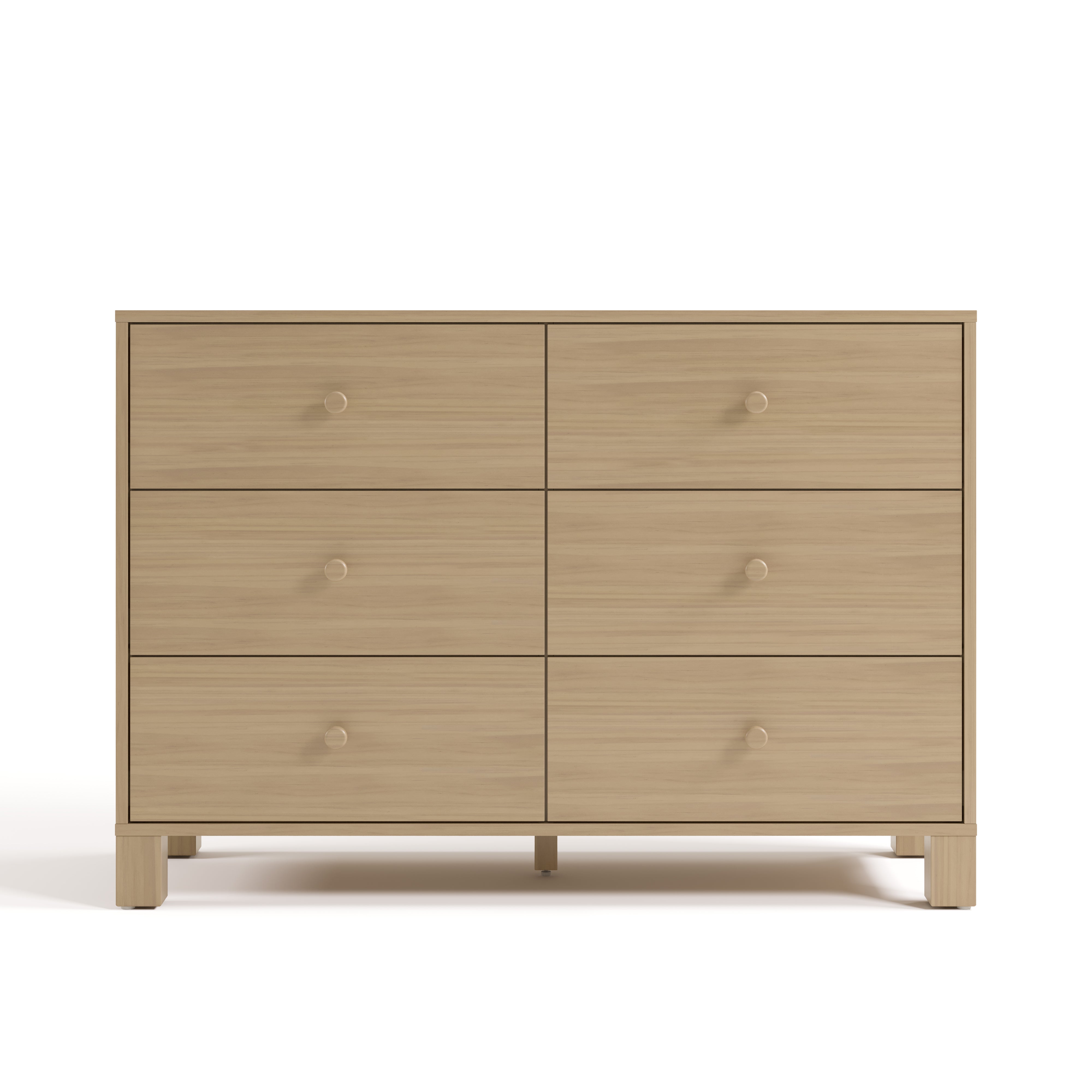 6 Drawer Dresser front view (Driftwood)
