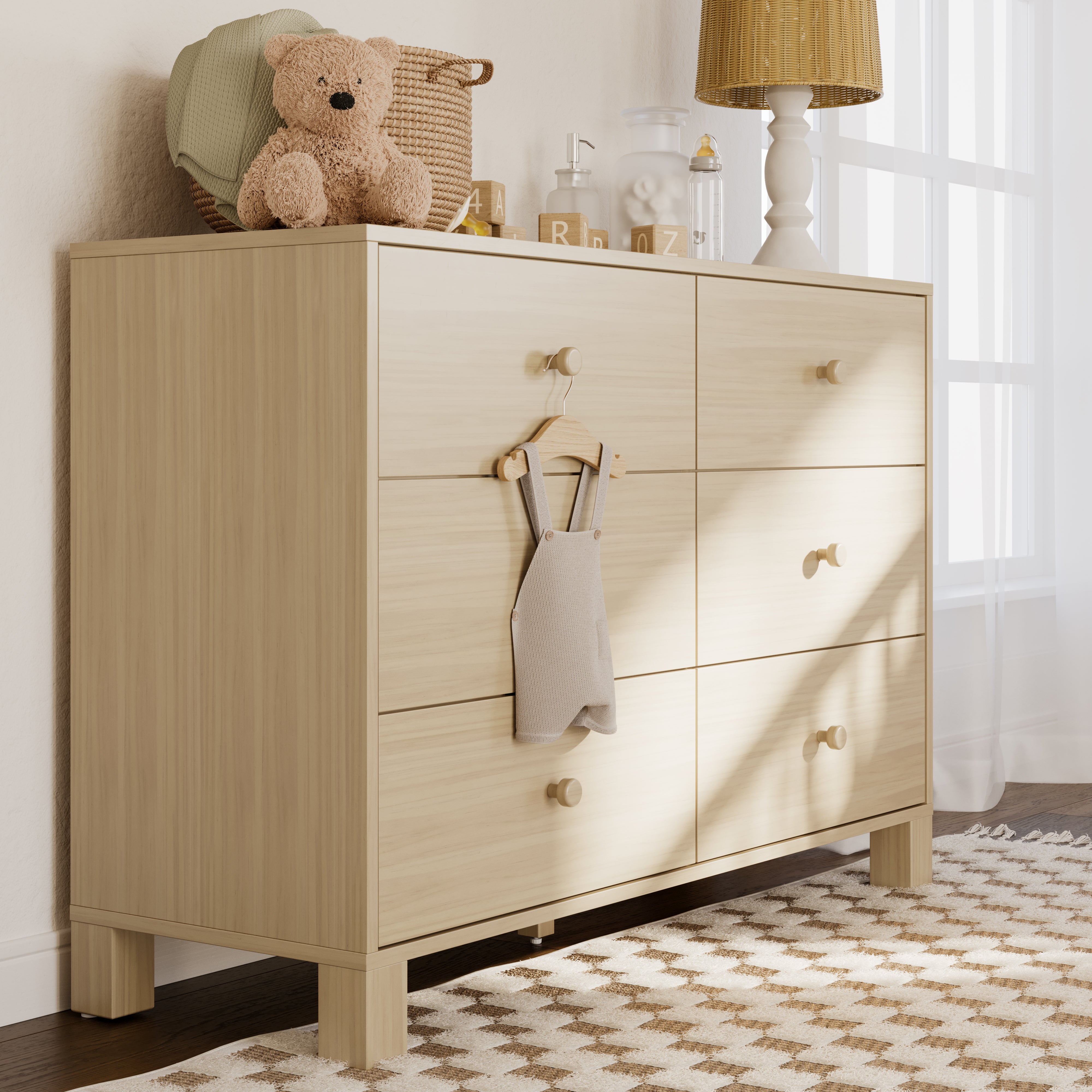 6 Drawer Dresser in a nursery (Driftwood)