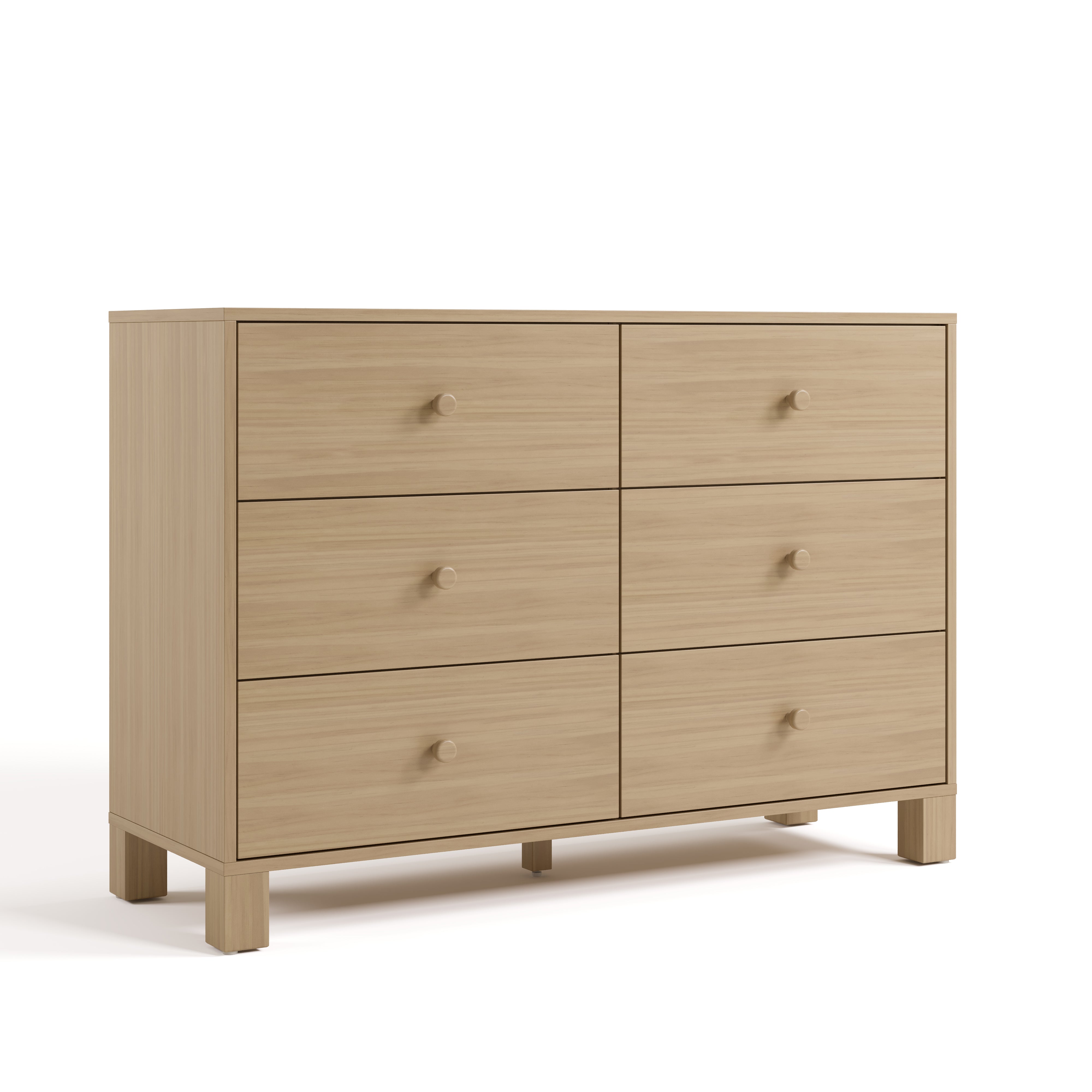 6 Drawer Dresser angled view (Driftwood)