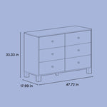 California 6 drawer dresser drawing with dimensions
