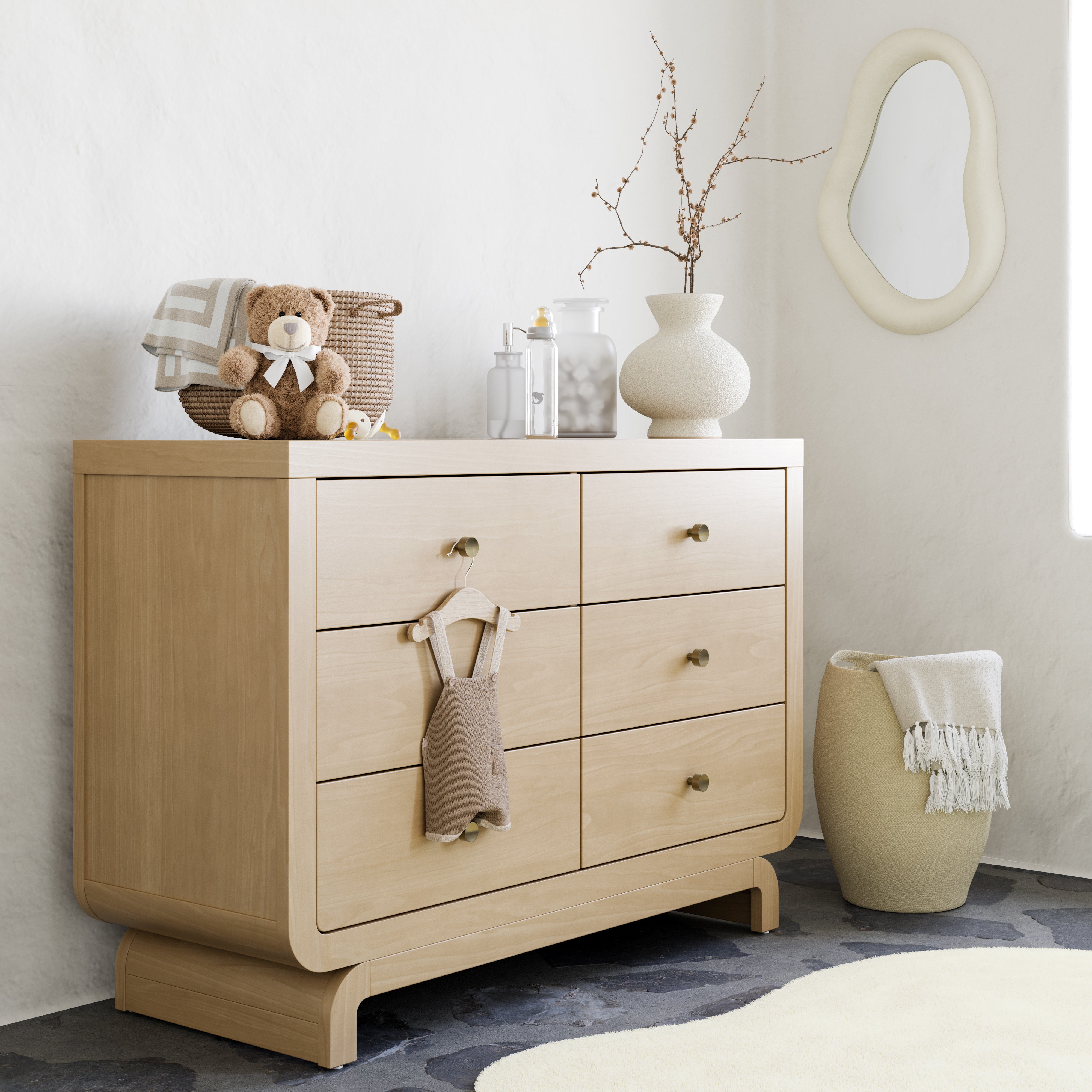 Santorini driftwood 6 drawer dresser in nursery