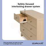Santorini driftwood 6 drawer double dresser interlocking drawer callout