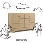 Santorini driftwood 6 drawer double dresser with black doodles overlaid on image