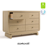 Santorini driftwood 6 drawer double dresser with GGG and PTPA logos on top right