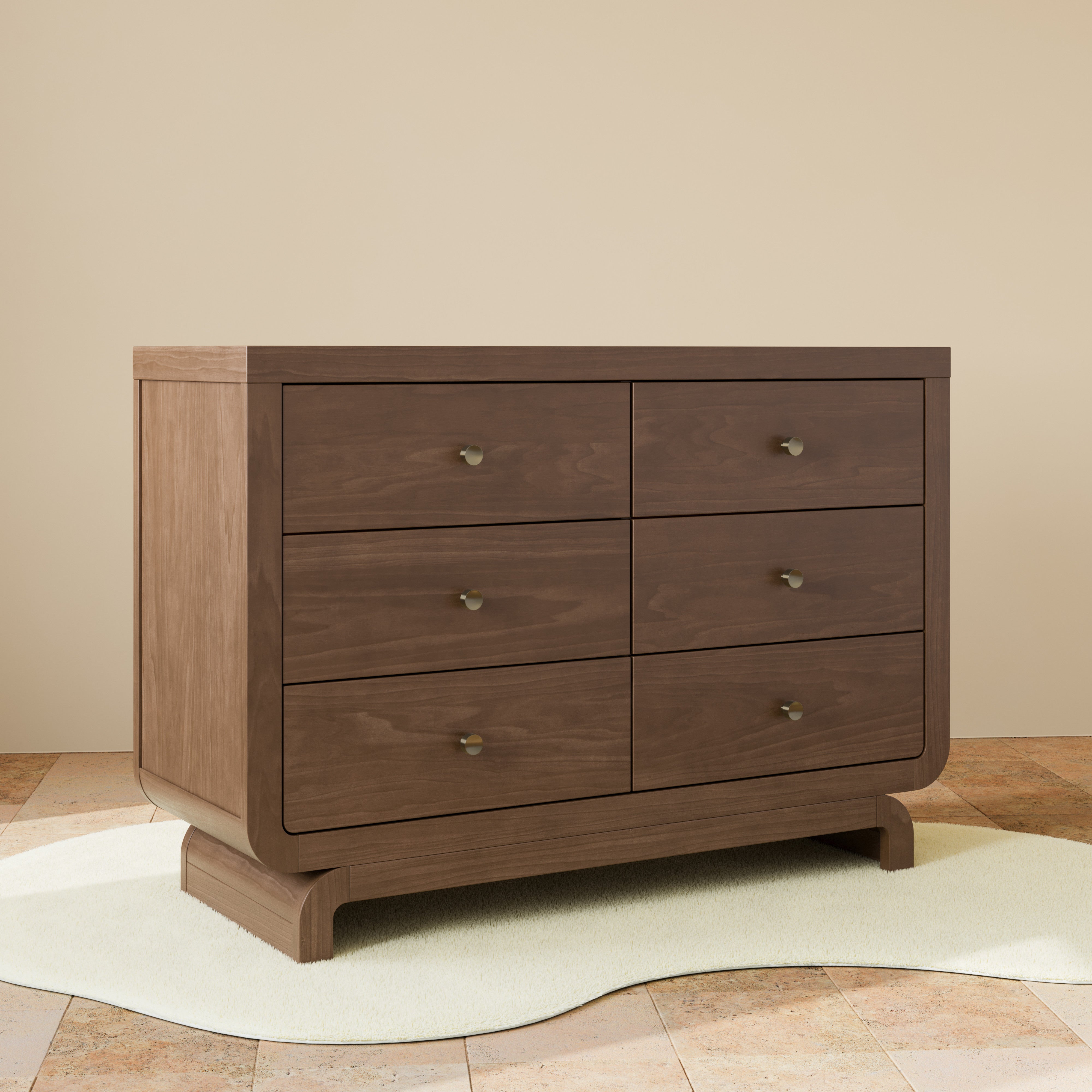 Santorini hazelnut 6 drawer dresser in nursery