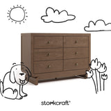 Santorini hazelnut 6 drawer double dresser with black doodles overlaid on image