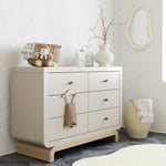 Santorini frosted oat with driftwood 6 drawer dresser in nursery