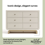 Santorini frosted oat with driftwood 6 drawer dresser style callout