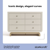 Santorini frosted oat with driftwood 6 drawer double dresser style callout
