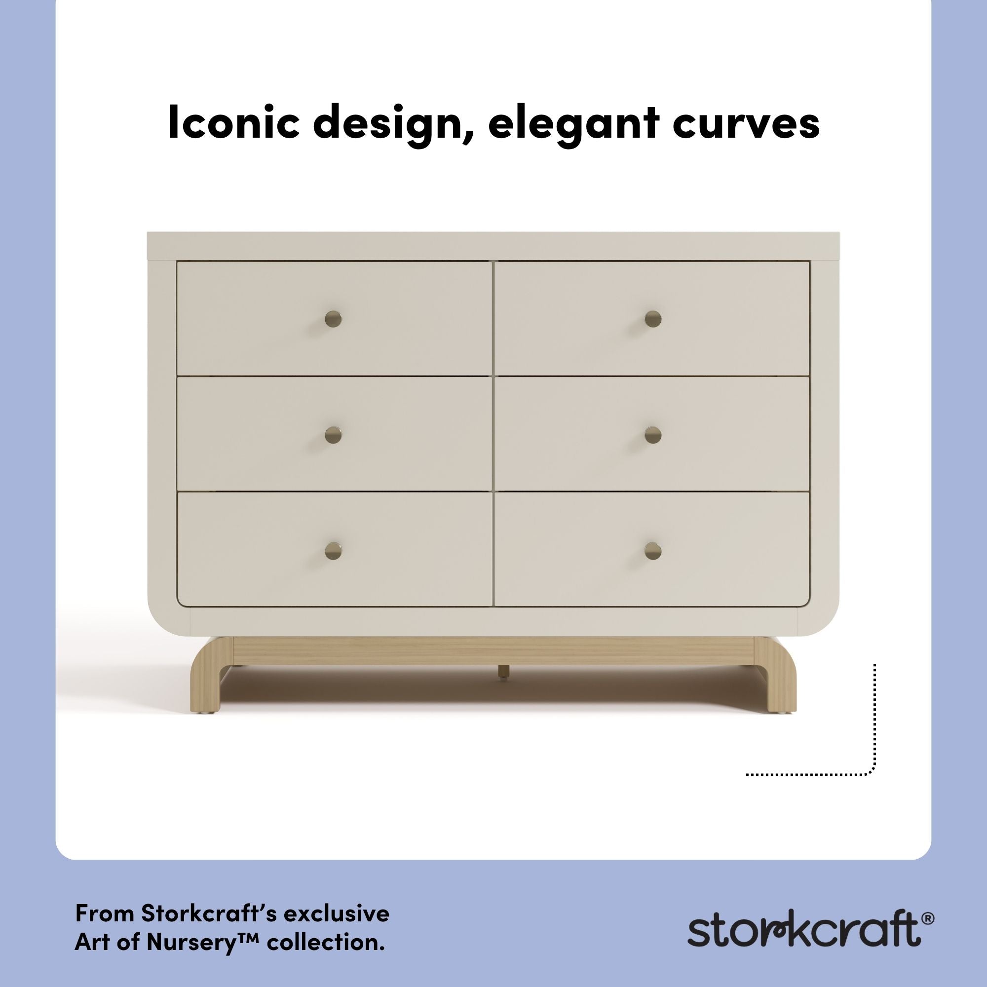 Santorini frosted oat with driftwood 6 drawer double dresser style callout