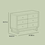 Santorini 6 drawer dresser drawing with dimensions