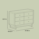 Santorini 6 drawer dresser drawing with dimensions