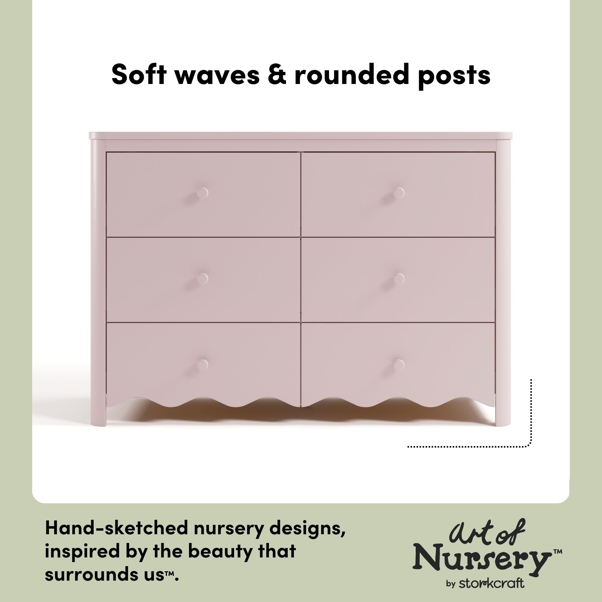 Casablanca blush 6 drawer dresser style callout