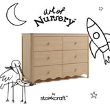 Casablanca driftwood 6 drawer dresser with black doodles overlaid on image