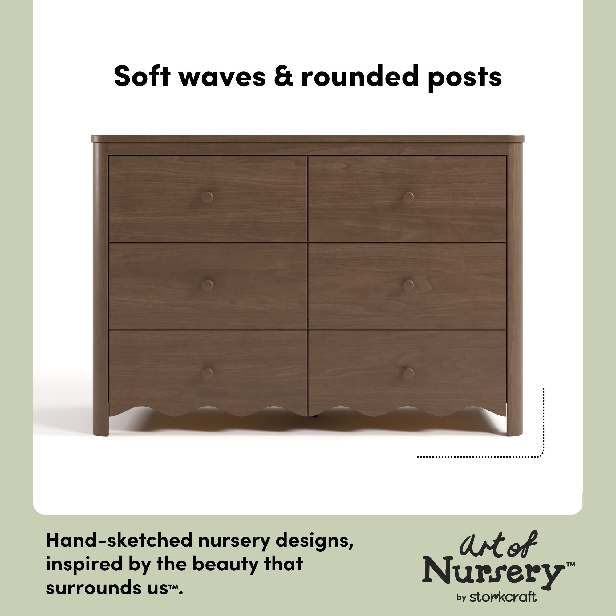 Casablanca hazelnut 6 drawer dresser style callout