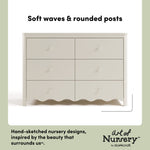 Casablanca frosted oat 6 drawer dresser style callout