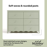 Casablanca sage 6 drawer dresser style callout