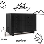 Kyoto black 6 drawer dresser with black doodles overlaid on image