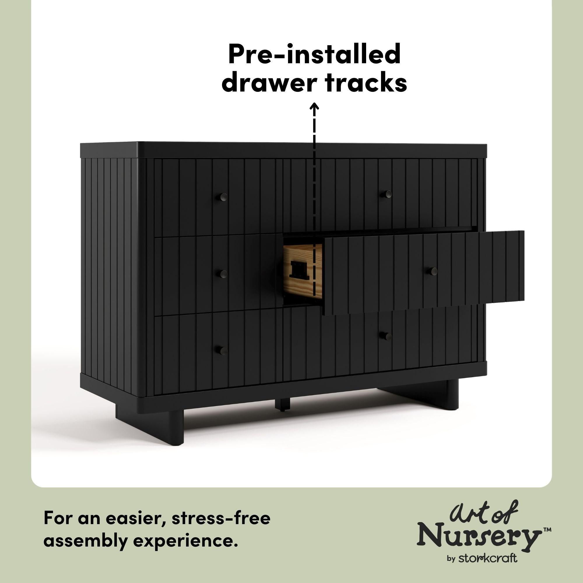 black nursery dresser Kyoto 6 Drawer Dresser