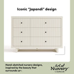 Kyoto frosted oat 6 drawer dresser style callout