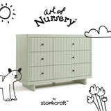 Kyoto sage 6 drawer dresser with black doodles overlaid on image