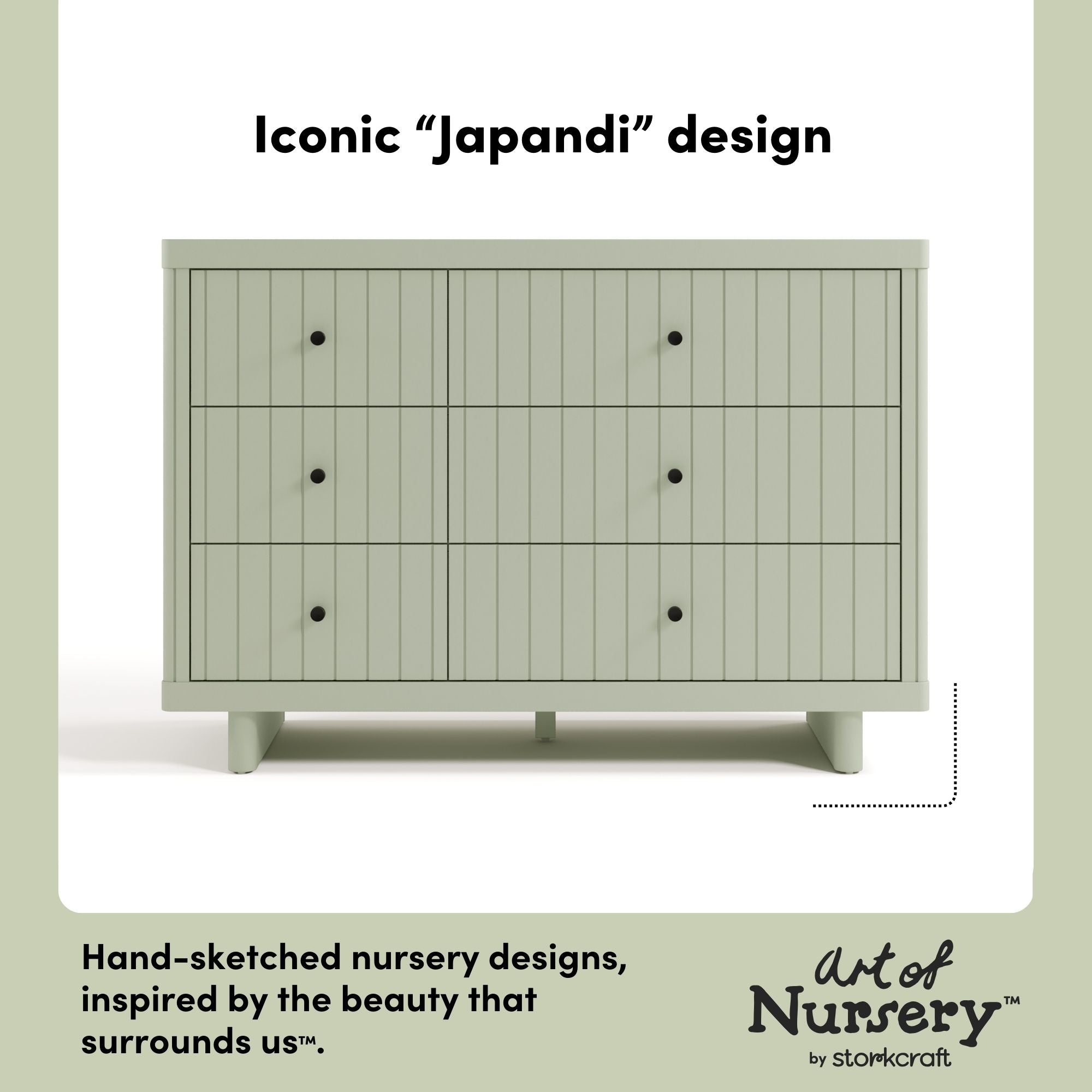 Kyoto sage 6 drawer dresser style callout