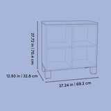 California cube organizer bookcase line drawing with dimensions
