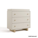 Storkcraft Texas 3 Drawer Chest with Removable Changing Table Topper in Frosted Oat