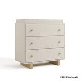 Storkcraft Texas 3 Drawer Chest with Removable Changing Table Topper in Frosted Oat