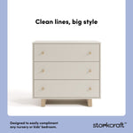 Texas frosted oat with driftwood 3 drawer chest with changing topper style callout