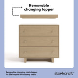 Texas driftwood 3 drawer chest with changing topper removable topper callout