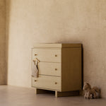 Texas driftwood 3 drawer chest with topper in a nursery