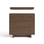Texas hazelnut 3 drawer chest with changing topper front view