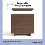 Texas hazelnut 3 drawer chest with changing topper removable topper callout
