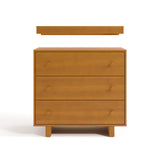 Texas almond 3 drawer chest with changing topper front view